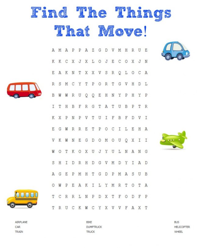 Adorable find the things that move printable! JENerallyInformed