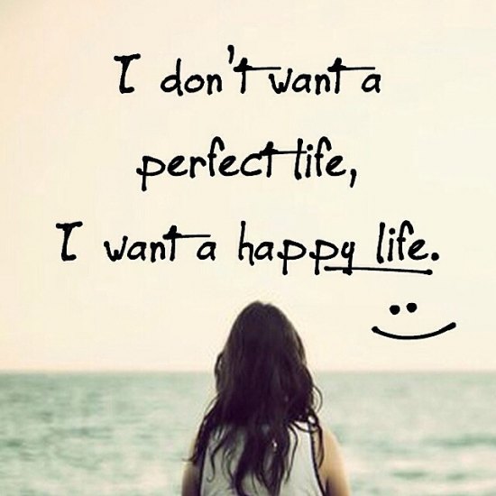 I don't want a perfect life, but happy will do just fine!