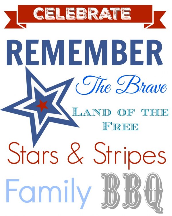 Memorial Day and 4th of July Printable!