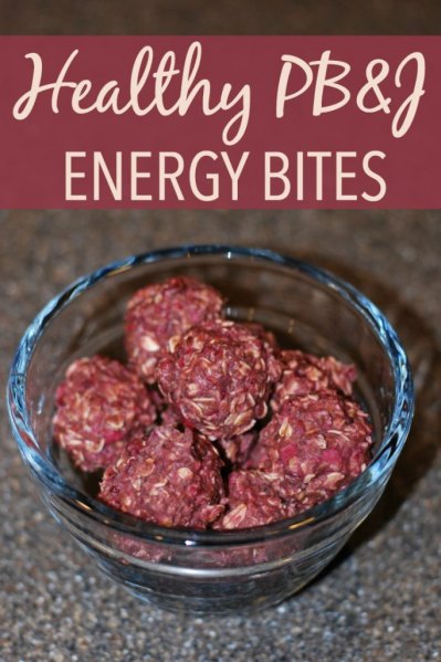 Peanut Butter & Jelly Energy Bites from Candace Playforth.