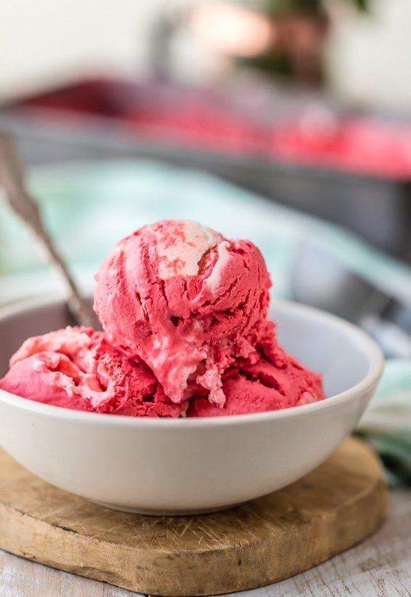 Red Velvet Ice Cream with Cream Cheese Icing Swirl!