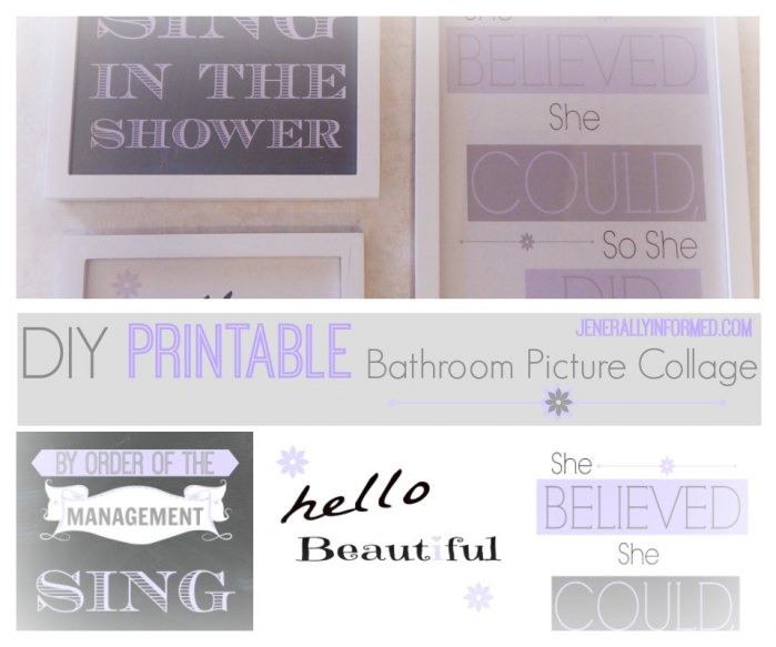 Check out this adorable #DIY #printable bathroom wall art collage