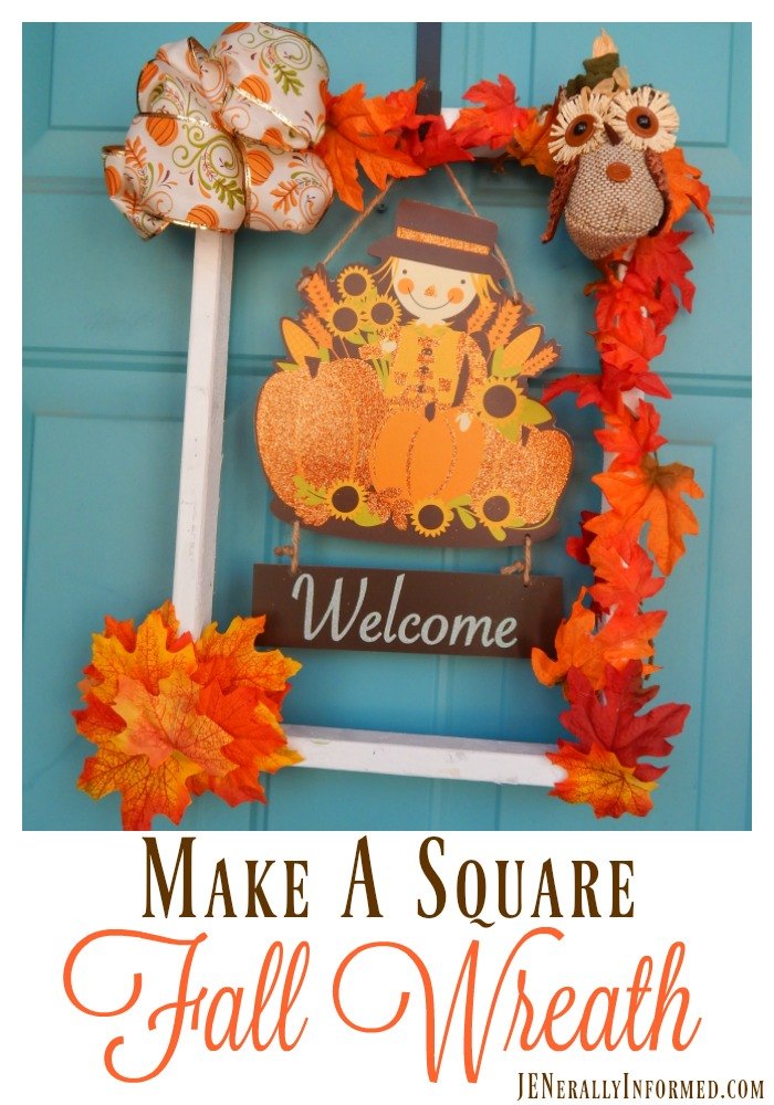 Make your own Fall wreath with a square frame!