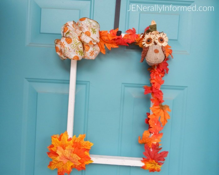 Make your own Fall wreath with a square frame!