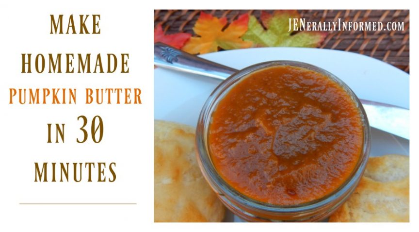 Whip up a batch of homemade pumpkin butter in ONLY 30 minutes!