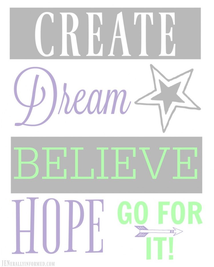 Never stop dreaming. Grab this printable now and share it with someone you love!