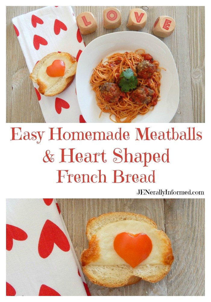  Learn how to make easy homemade meatballs and heart shaped french bread slices perfect for your Valentine!