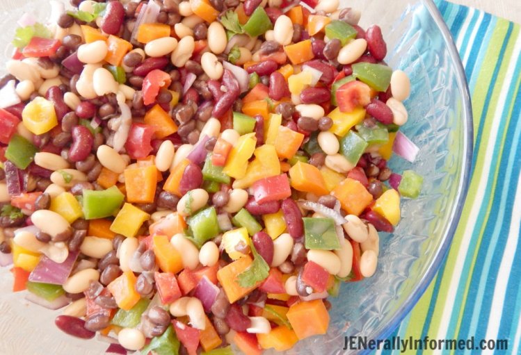 Learn how to make this delicious rianbow bean salad in less than 20 minutes!