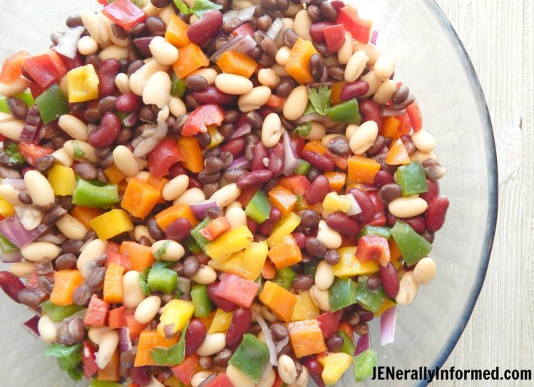 Learn how to make this delicious rianbow bean salad in less than 20 minutes!