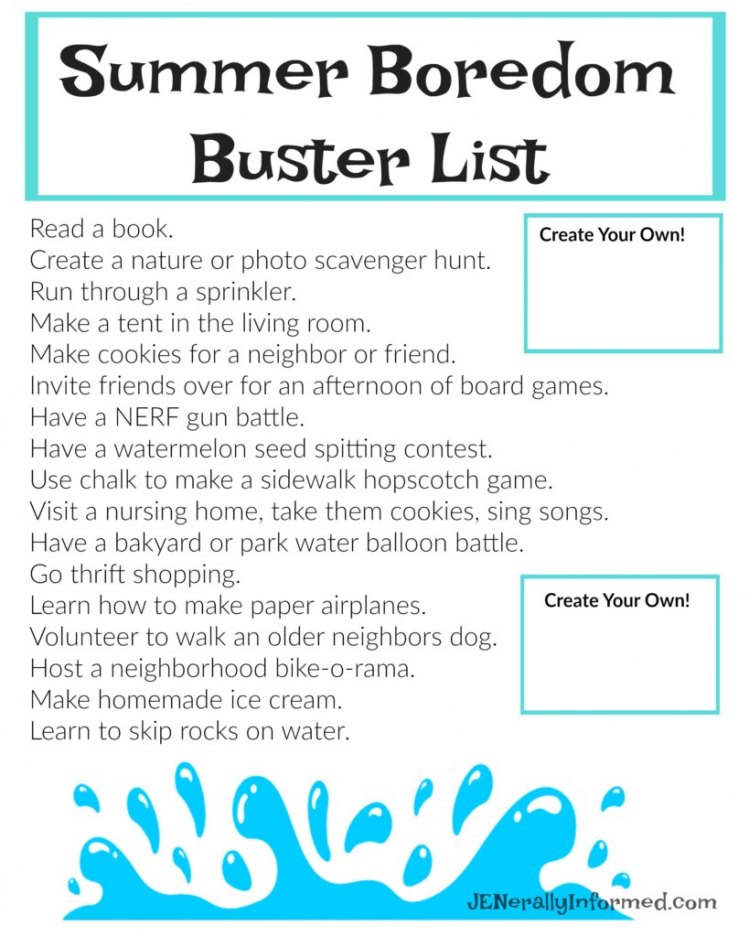 The ULTIMATE Summer Boredom Busting #Printable!