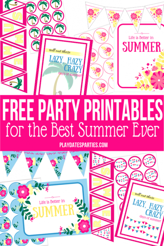 Free Party Printables For The BEST Summer Ever from Play Dates To Parties!