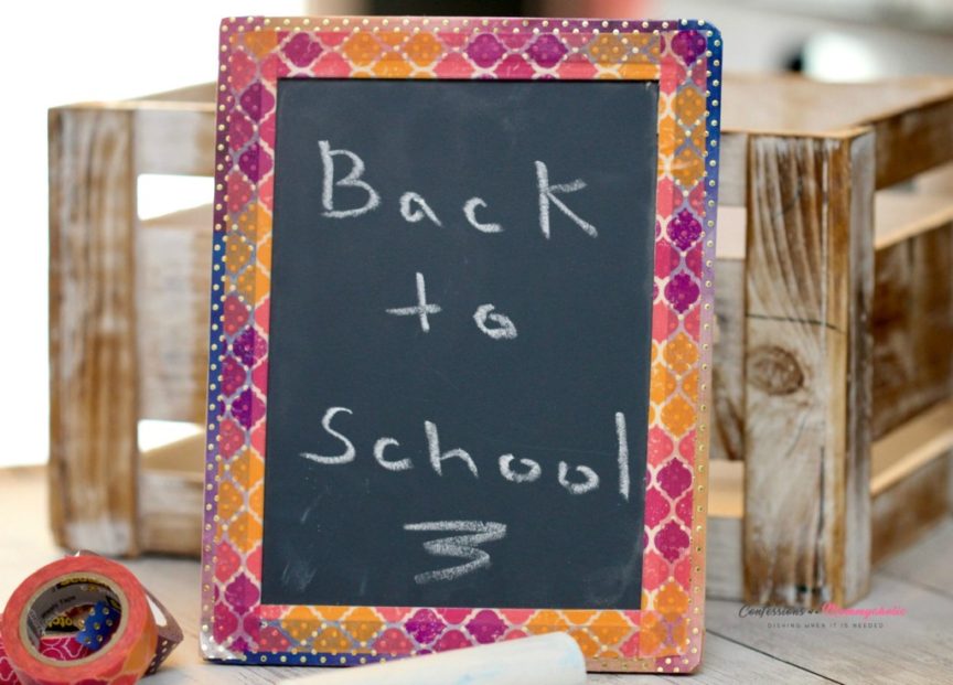 Get back to school ready with an adorable DIY washi chalkboard!