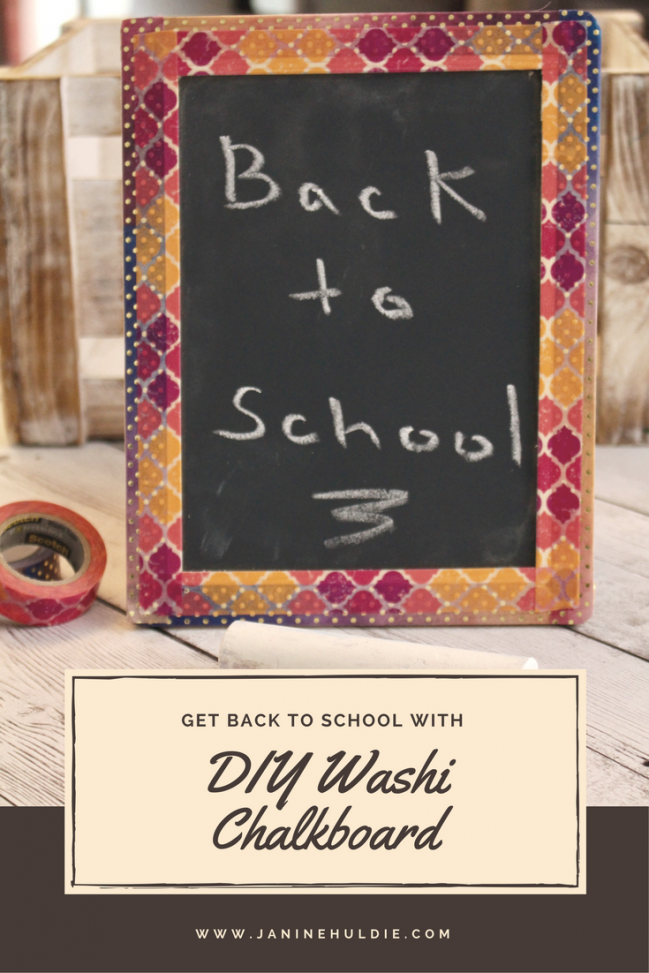 Get back to school ready with an adorable DIY washi chalkboard!