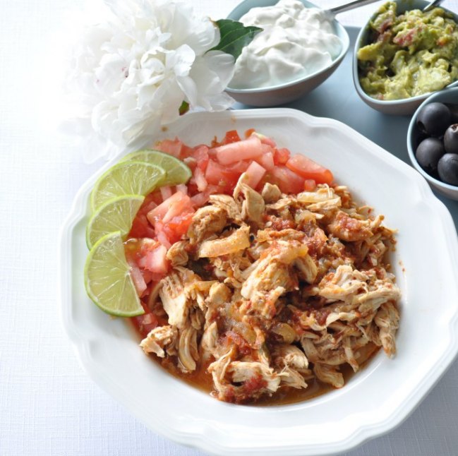 The Perfect Beach Meal: Shredded Adobo Chicken Tacos!