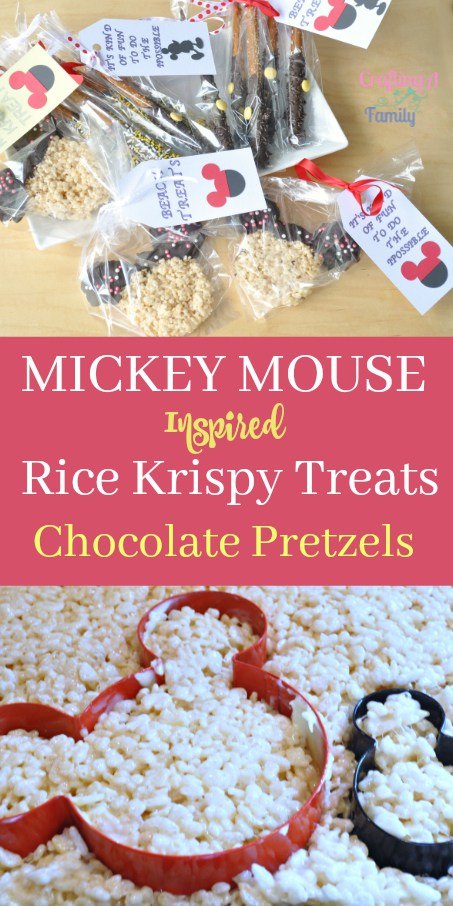 Learn how to make these fantastic Mickey Mouse inspired Rice Kripsie treats and chocolate pretzels!