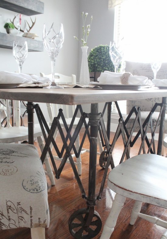 Vintage Casket Carrier Repurposed to a Dining Room Table from Repurpose and Upcycle.