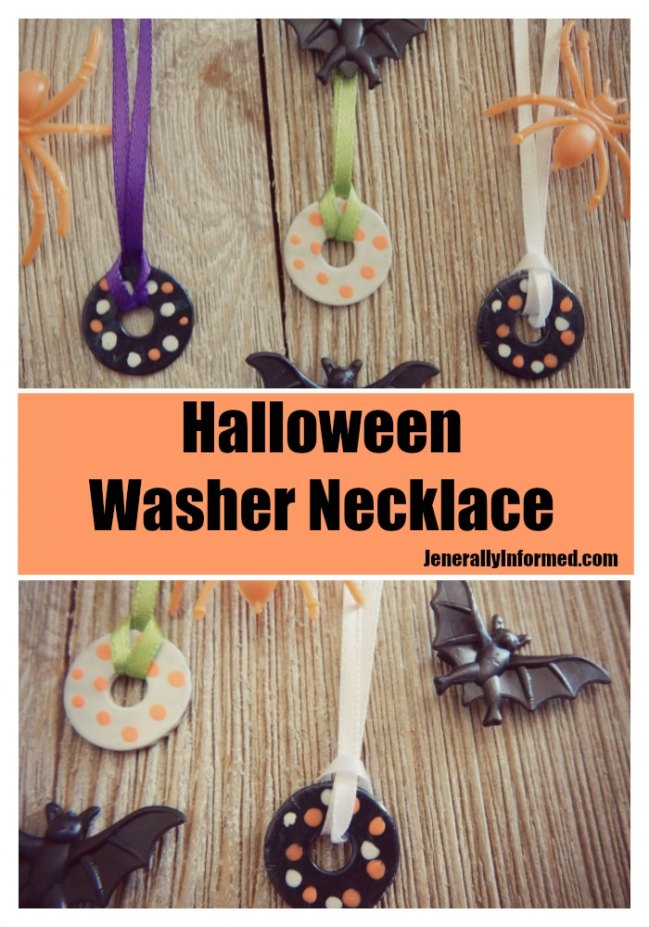 Here's how to make #Halloween necklaces out of washers and nail polish!