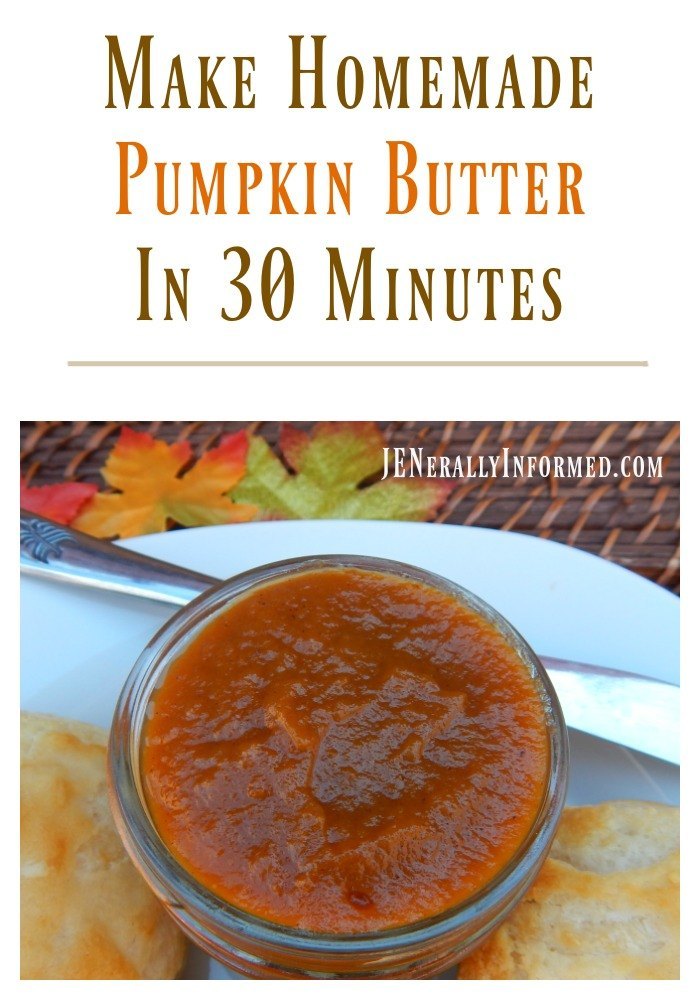 Whip up a batch of homemade pumpkin butter in ONLY 30 minutes!