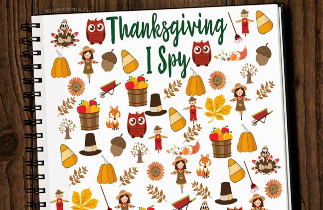 Free Thanksgiving I Spy Printable from Kleinworth & Co.