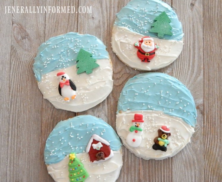 Easy Snow Globe Sugar Cookies! Get your baking done in less than an hour.