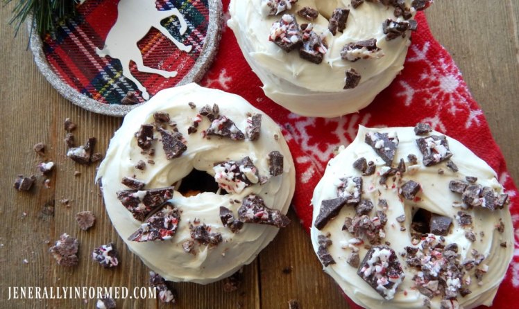 Semi-homemade at it's best, just in time for Christmas entertaining! Check out this recipe for deliciously easy Chocolate Peppermint Bark Donuts.