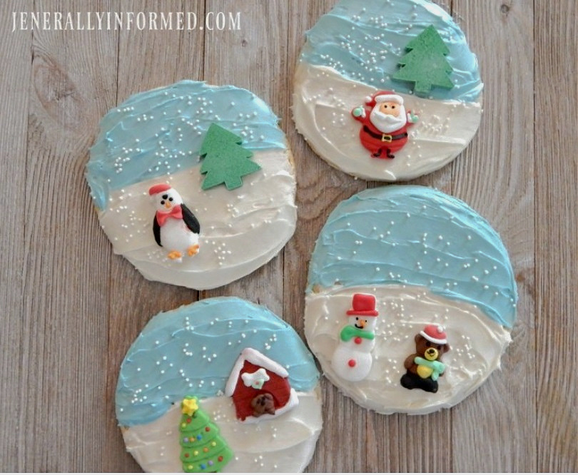 Easy Snow Globe Sugar Cookies! Get your baking done in less than an hour.