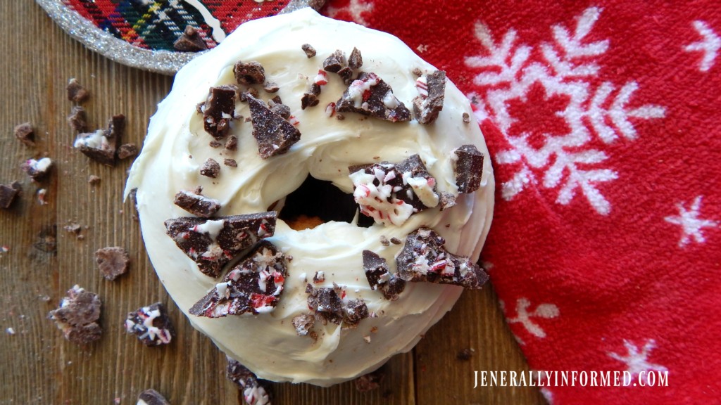 Easy Chocolate  Peppermint Bark Donuts