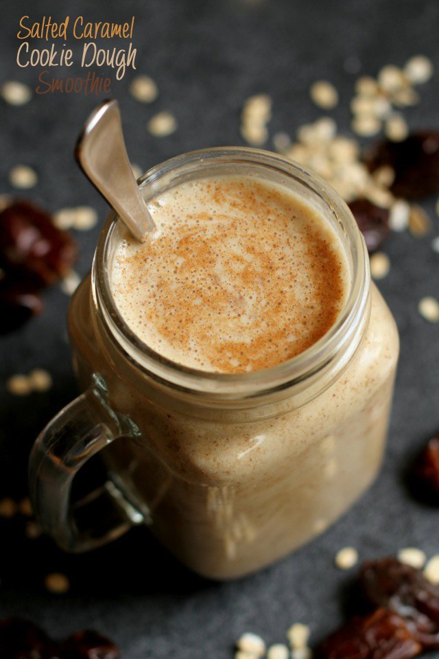 Salted Caramel Cookie Dough Smoothie From Running With Spoons.