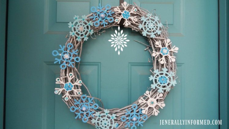 Transition Christmas decorations into cute winter decorations like this adorable wreath!