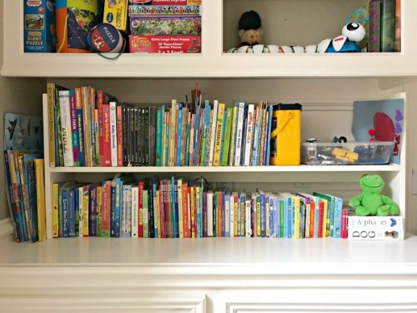 My 1-Day DIY Kids Book Storage Idea from Abbott's At Home.