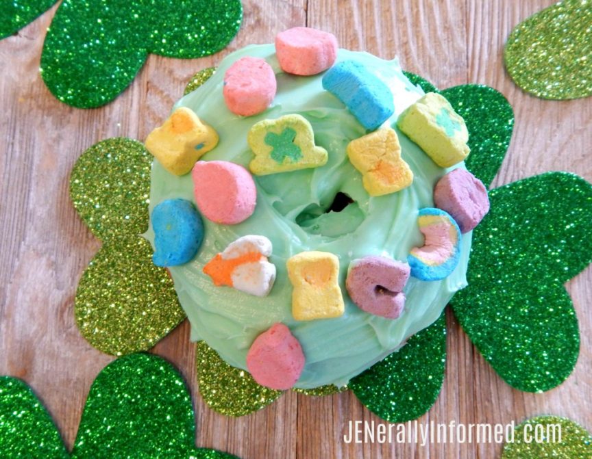 Easily bring the luck of the Irish into your home with these delicious 3 step St. Ptarick's Day donuts!