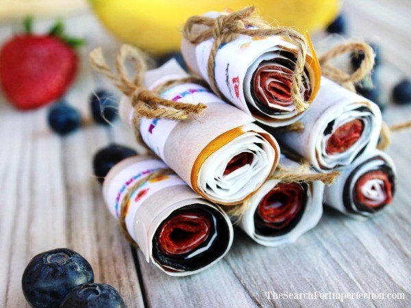 Berry Banana Homemade Fruit Roll Ups – A Simple Healthy DIY Snack from The Search For Imperfection.