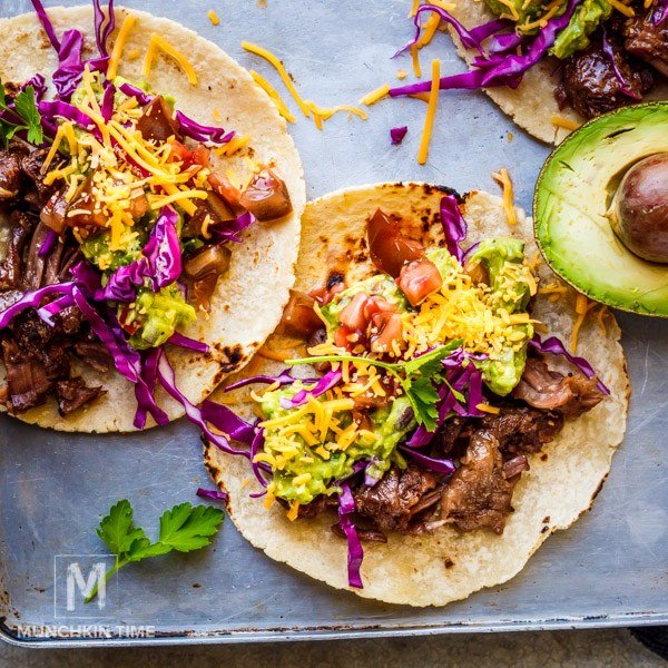 Cinco De Mayo Pot Roast Guacamole Taco Recipe from Munchkin Time.