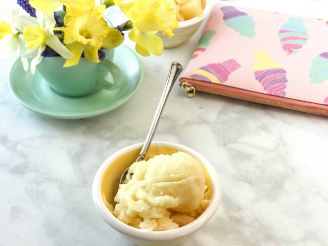 Easy 3 Ingredient Pineapple Sorbet from Crafting A Family.