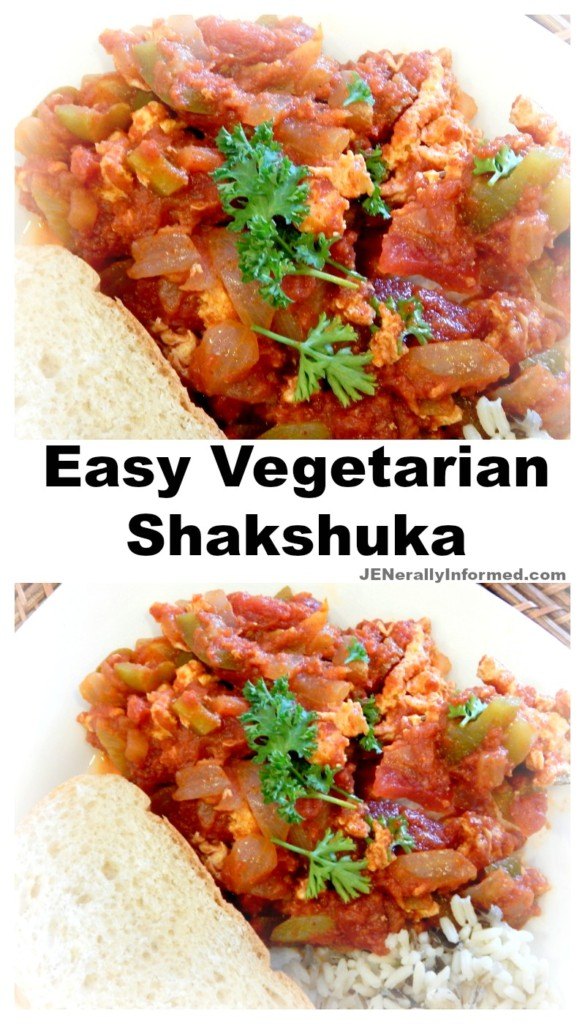 Shakshuka, a one-skillet Middle Eastern inspired dish of eggs in a smoky, spicy, vegetable-laden tomato sauce.