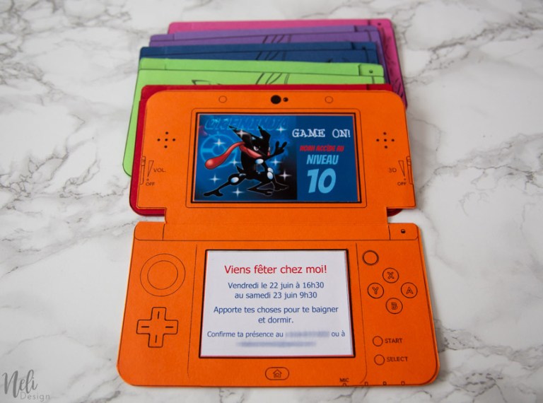 DIY Nintendo 3DS birthday invitations from Neli Designs.