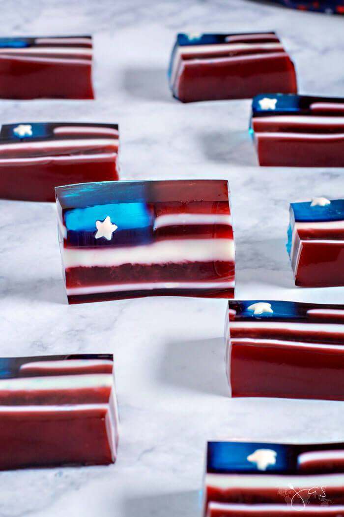 Red White and Blue Jello Flag from All that's Jas.