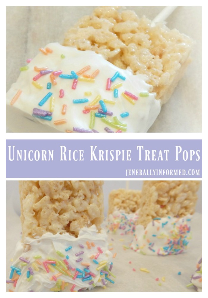 Make these tasty and easy Unicorn Rice Krispie Treat Pops!