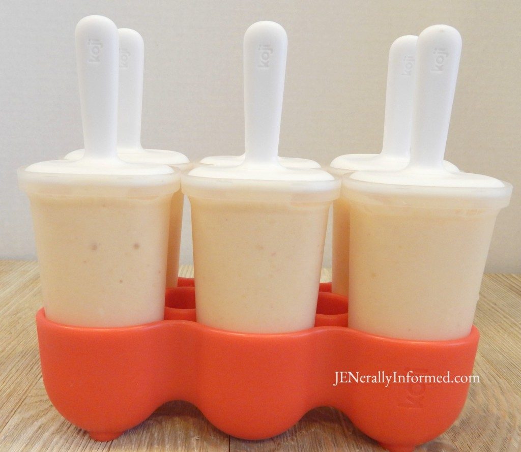 Cool down this summer with a delicious and easy to make dairy free peach smothie pop!