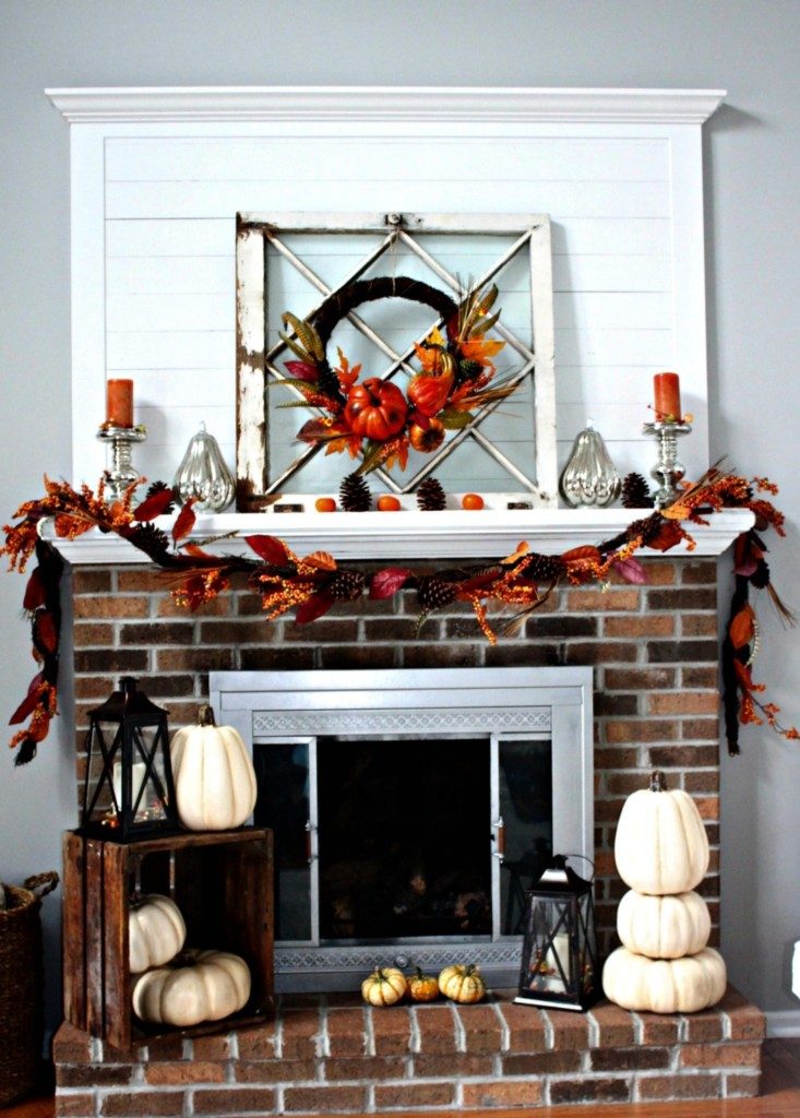 Rustic Fall Mantel Decor from Centsible Chateau.