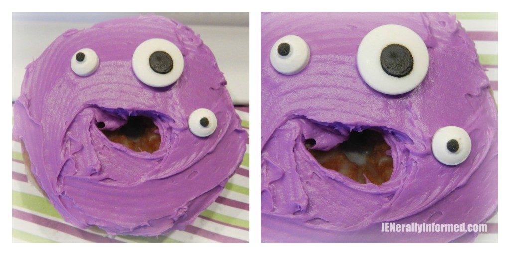 Easy spooky monster donuts! A perfect #halloween #classroom activity for #children!