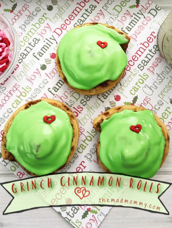 Grinch Inspired Cinnamon Rolls from The Mad Mommy.