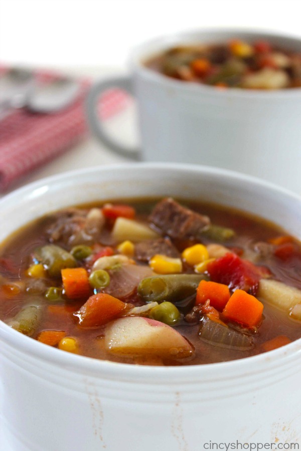 Slow Cooker Vegetable Beef Soup!