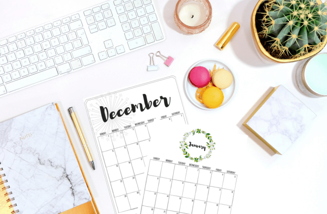 Beautiful and FREE 2019 Calendars: Printables from Simply September.