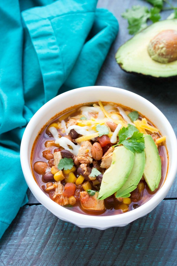 Easy Slow Cooker Chicken Taco Soup