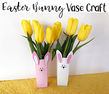 Super Easy Easter Bunny Vase Craft from Grandma Ideas.