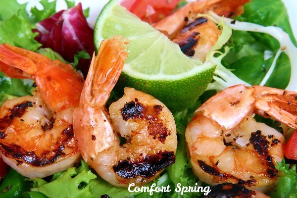 Spicy Cilantro-Lime Shrimp Salad with Avocado Lime Dressing from Comfort Springs.