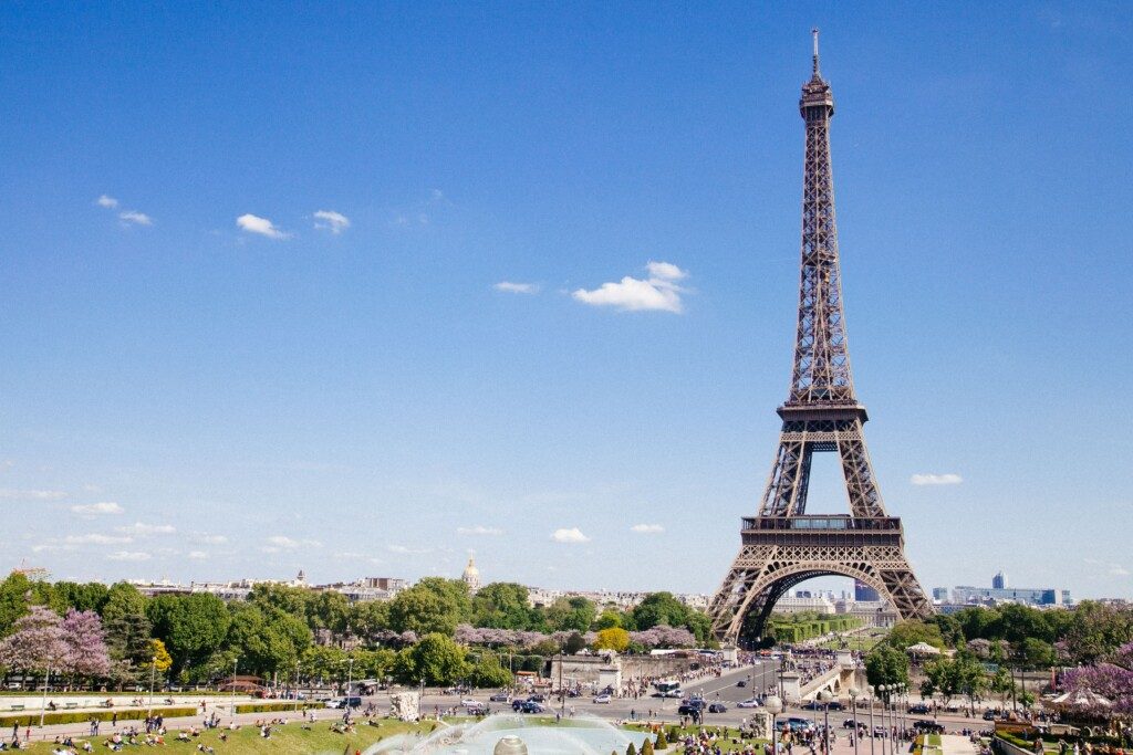 Eiffel Tower. Photo courtesy Unsplash and Anthony DELANOIX.