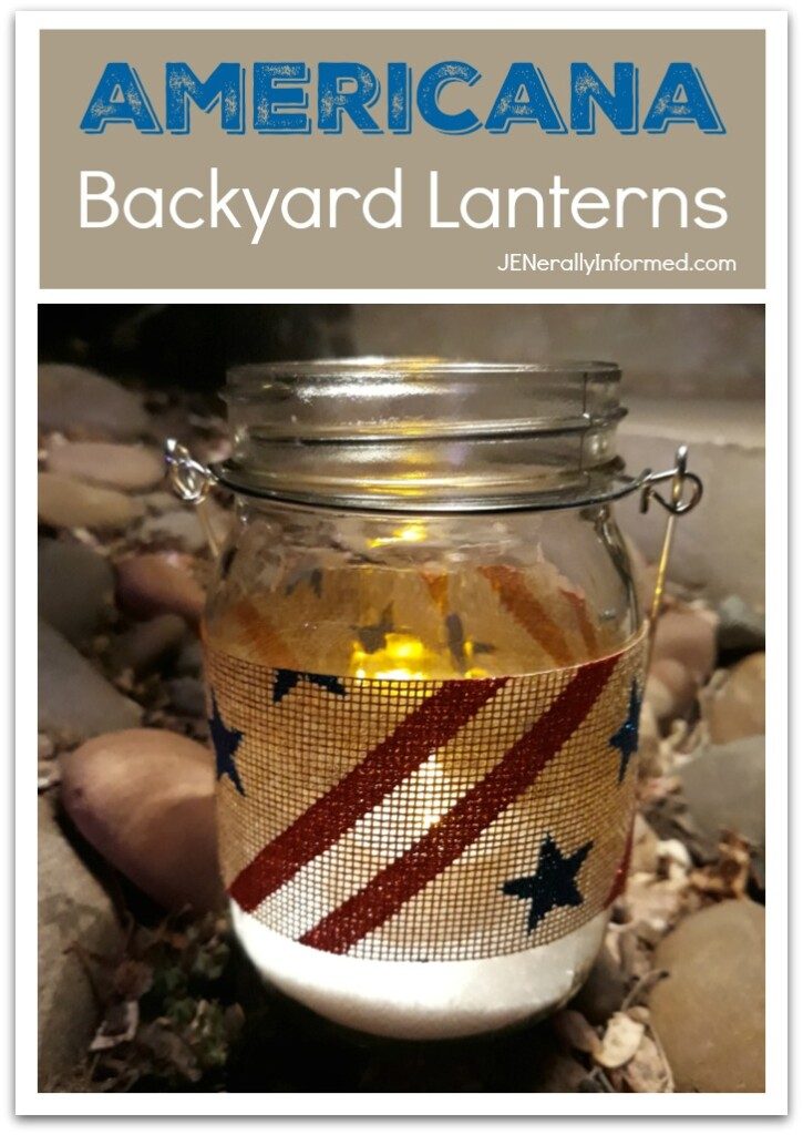 Take advantage of summer evenings and make these DIY #Americana outdoor hanging lanterns! #easycrafting #interiordesign