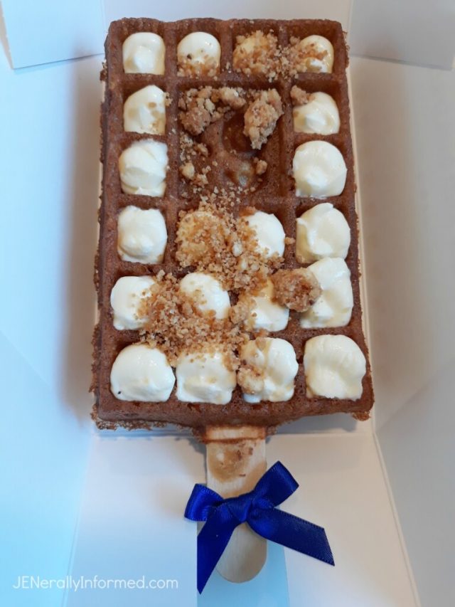 Enjoy a Paris traditon and take a bite out of a delicious waffle on a stick!